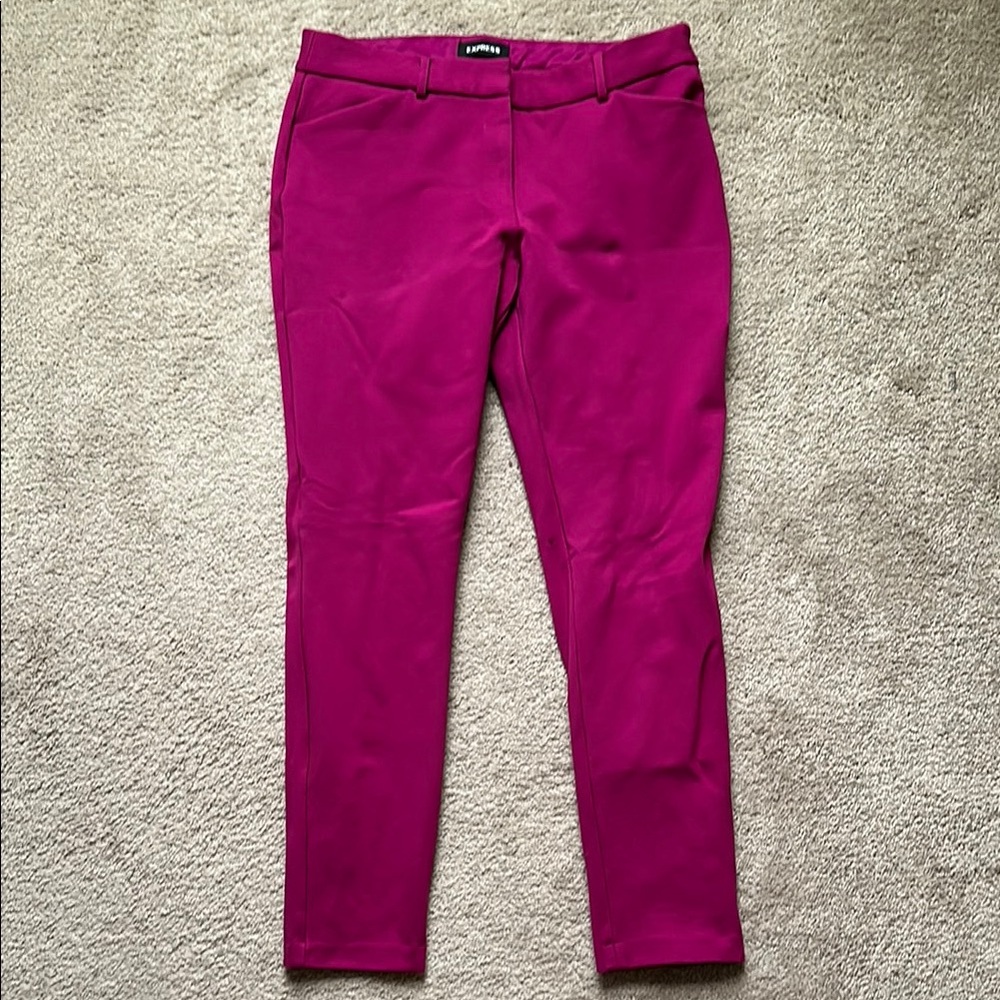 Express Fuchsia Skinny Mid Rise Pants